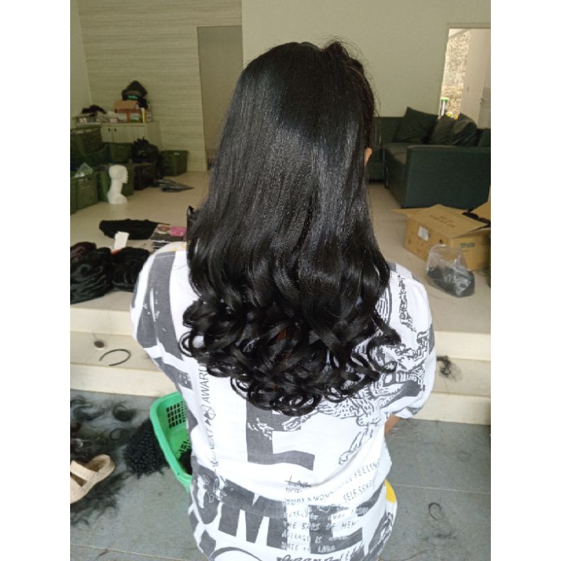 ponytail hairclip curly ponytail tali rambut ekor kuda