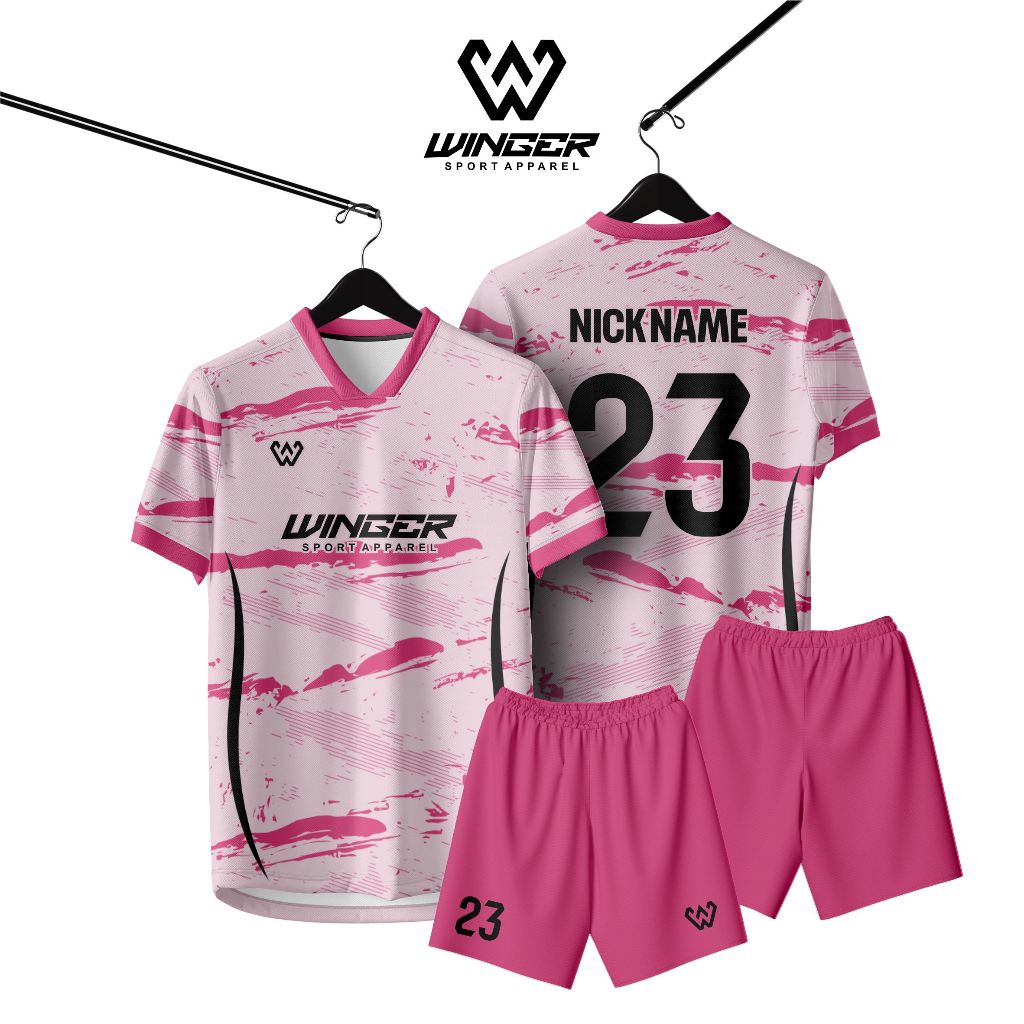 Jersey Futsal / Sepak Bola jersey fullprintig jersey satuan jersey badminton PINK CAMO