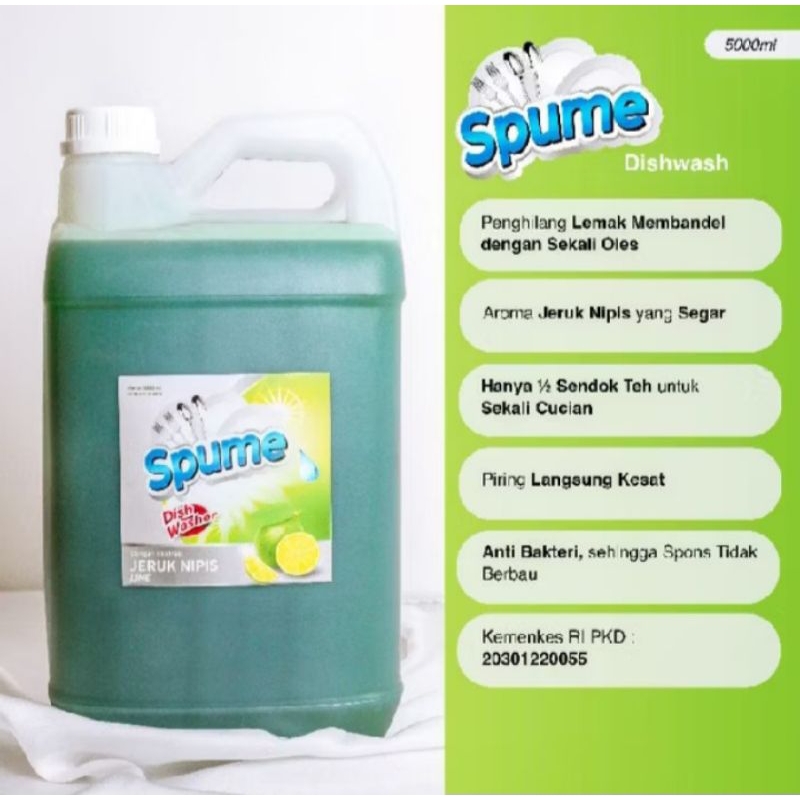 Spume Sabun cuci piring Jerigen 5 liter