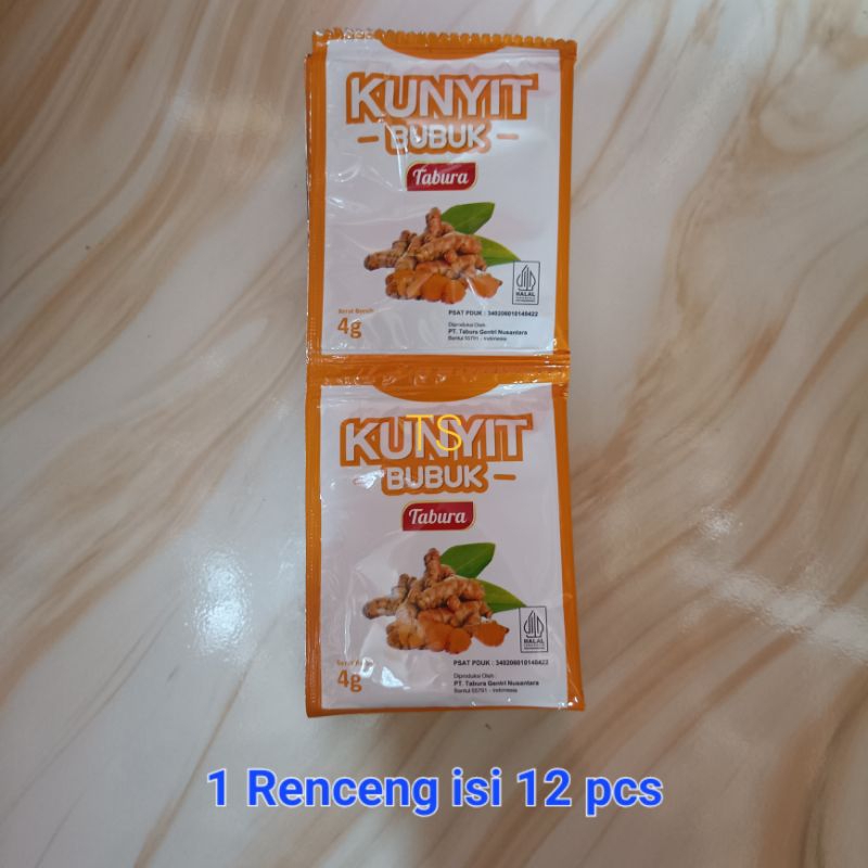 

Kunyit Bubuk Tabura 1 Renceng isi 12 pcs