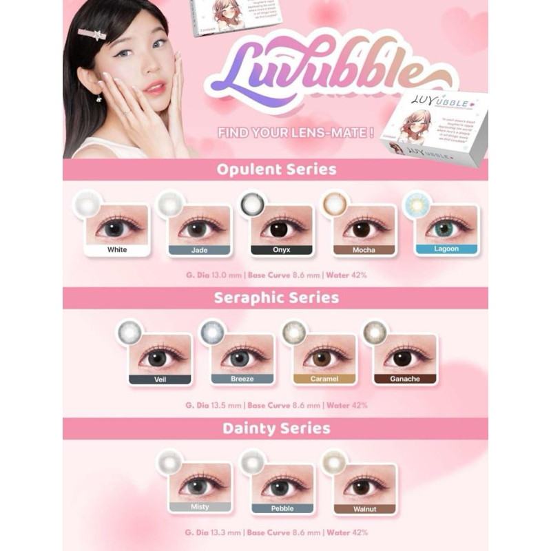 LUVUBBLE SOFTLENS DM 13,00 MM || SOFTLENS TERBARU LUVUBBLE OPULENY SERIES - SERAPIC SERIES - DAINTY 