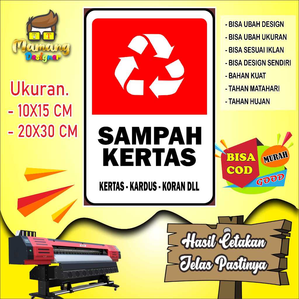 

Cetak Sticker Model Terbaru Untuk Sampah Jenis Kertas Merah