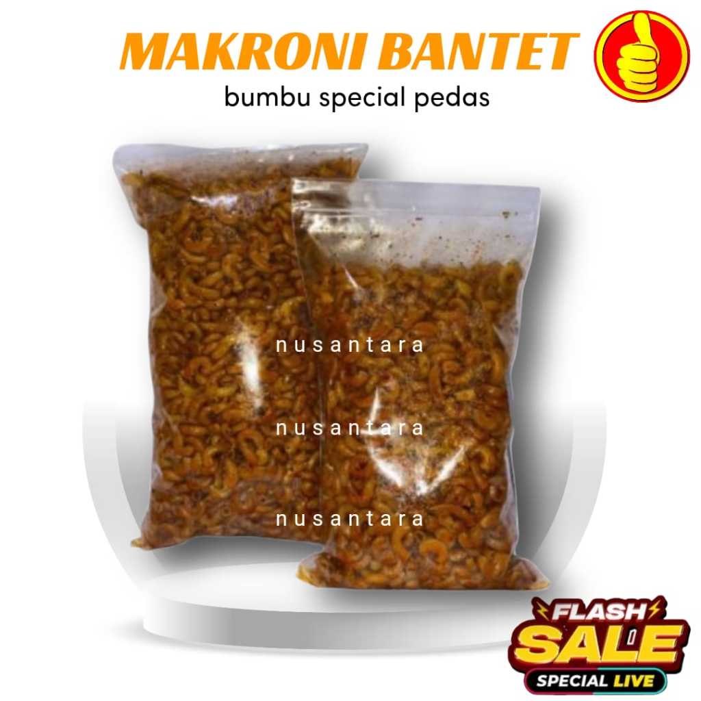 

Makroni Bantet Bumbu Special Pedas Daun Jeruk Kemasan 1 Kg / Makroni Bantet Pedas