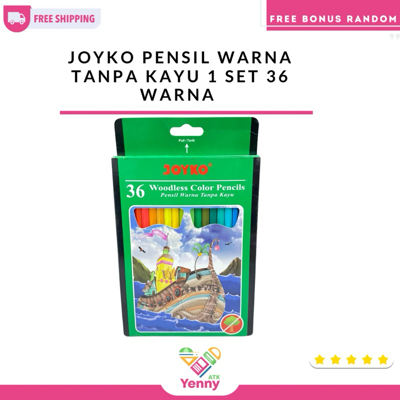 

Joyko Pensil Warna Tanpa Kayu 1 Set 36 Warna | Joyko Pensil Warna 36 Warna