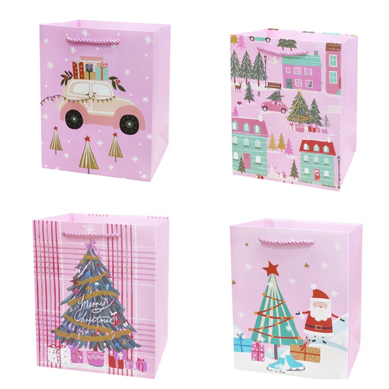 

Paperbag Merry Christmas Natal Santa Pink Cemara Lucu