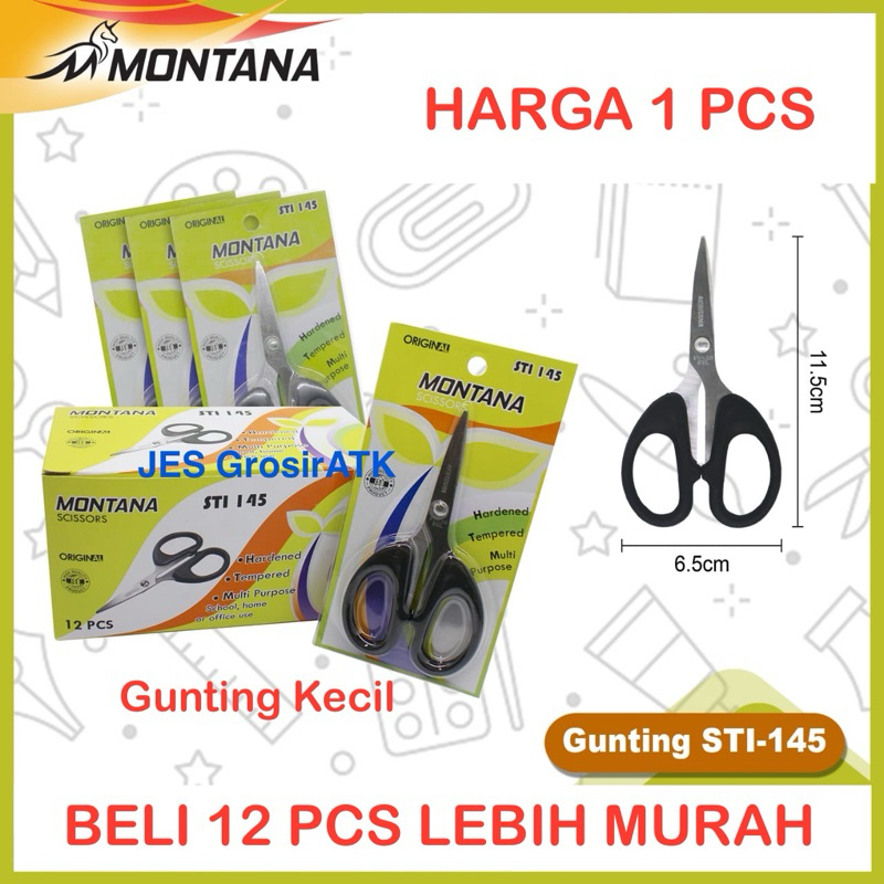 

Gunting Montana STI-145 KECIL / Gunting KECIL Hitam Murah Tajam
