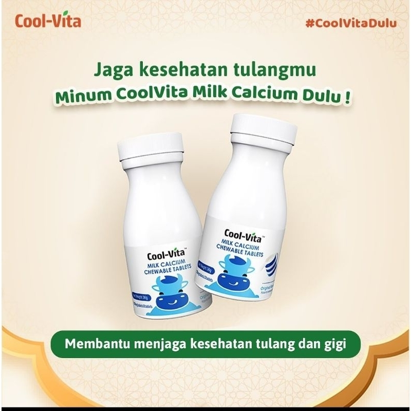 Cool Vita Peninggi Badan Bpom Milk Calcium Chewable 30 Tablet Kunyah