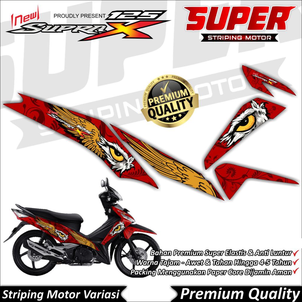 Stiker Supra X 125 FI Anti Luntur keren Striping Supra X 125 Fi Striping Honda Supra X 125 FI Eagle 