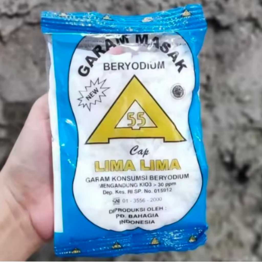 

GARAM DAPUR CAP 55 BERYODIUM ISI 20PCS - GARAM BUMBU PENYEDAP MASAKAN