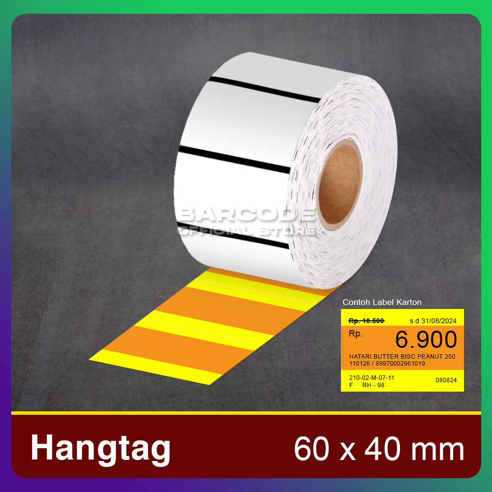 

Label Hangtag Gondola 60x40 mm Hang tag 60x40mm Blackmark 60 x 40 mm Stiker Kuning Orange