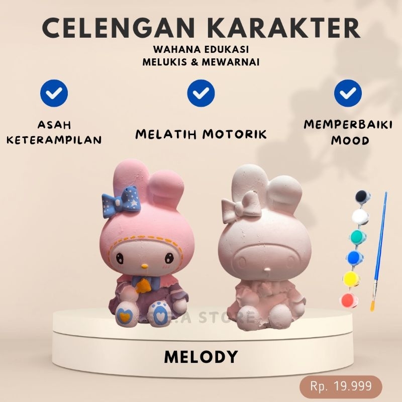 

Mewarnai Celengan Gypsum Karakter Sanrio Melody / Melukis Patung