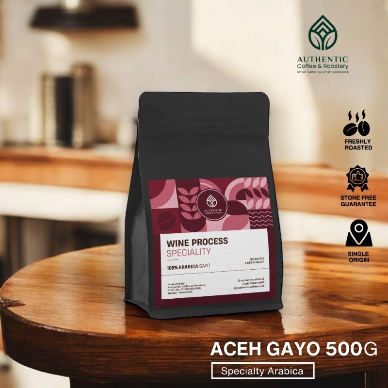 

Kopi Arabika Aceh Gayo Wine 500gr Authentic Coffee & Roastery Specialty
