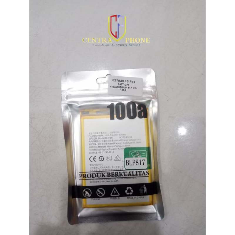 BATRE BATREI BATERAI OPPO A15/A15S BLP817 ORIGINAL 100A