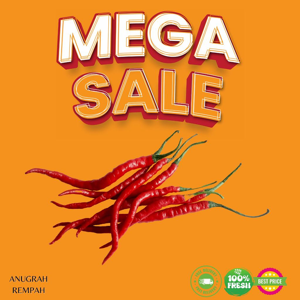 

KIRIM INSTAN Cabe Keriting Merah segar 1 KG Anugrah Rempah