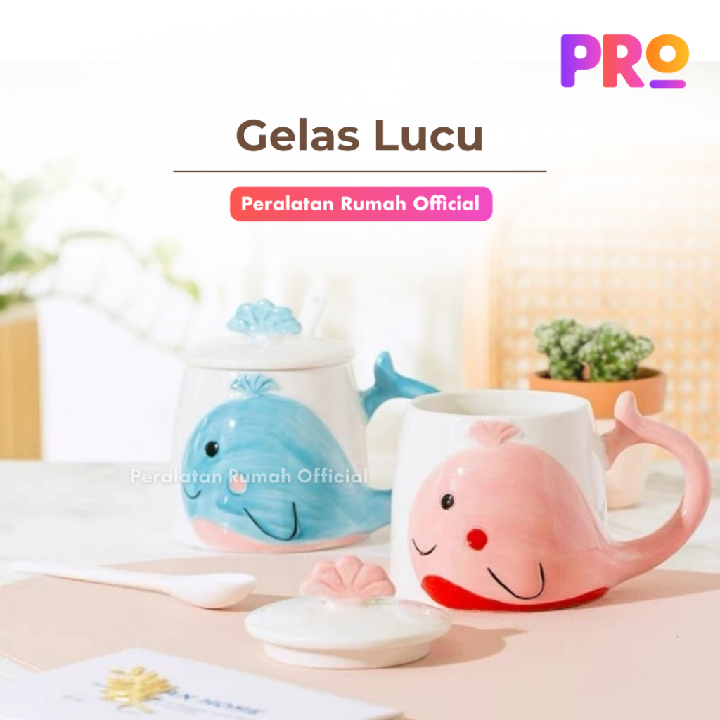 [ COD ] PRO Cangkir Gelas Mug Beruang Panda Rusa Lucu Cute Bahan Keramik Tebal Ceramic Cup Kucing Go