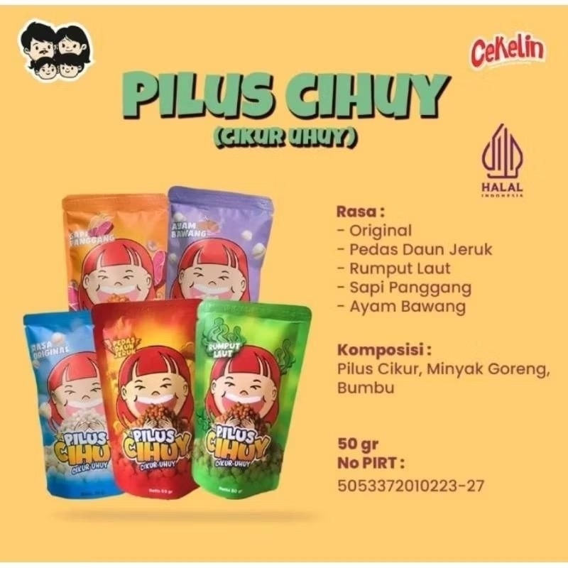 

SNACK CEKELIN PILUS CiHuy (Cikur Uhuy) aneka rasa 50g