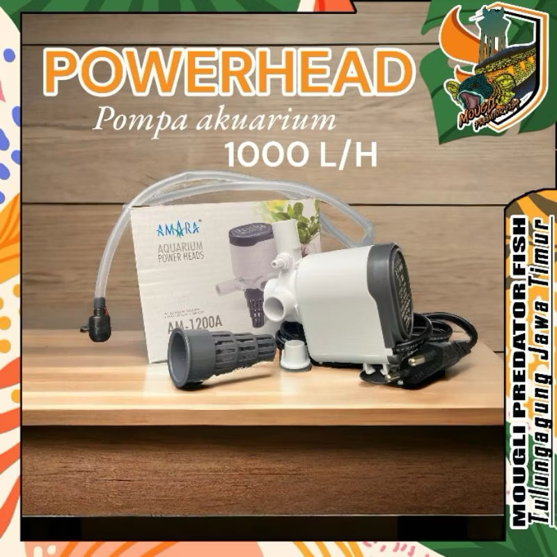 (mouglifish) powerhead mesin pompa filter amara 1200 1000lph mesin filter akuarium