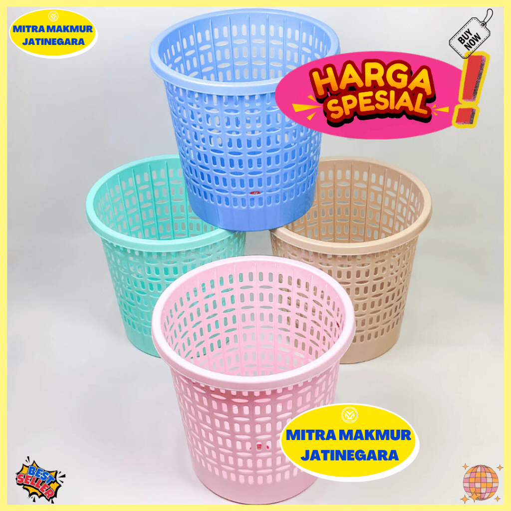 Keranjang Sampah Gemesh Warna Pastel Tempat Sampah Alexis Tong Sampah Plastik Pastel Series Pb