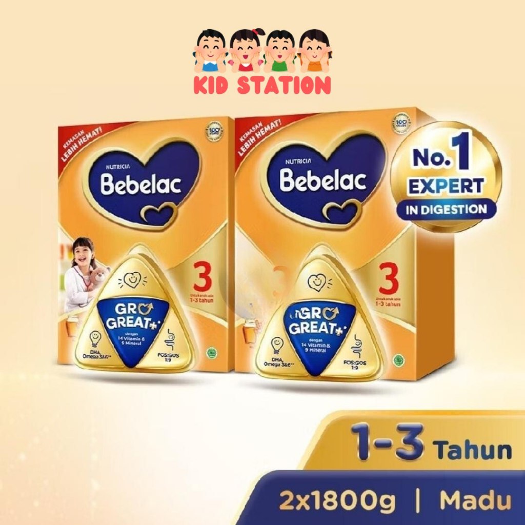 

Bebelac 3 Madu/Vanila Susu Pertumbuhan Bubuk 1800 gr x 2 Dus