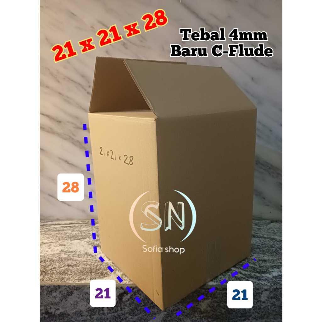 

KARDUS PACKING 21x21x28cm tebal 4 mm C-FLUDE / KARDUS PACKING ONLINE SHOP 21 x 21 x 28 CM kardus karton box packing