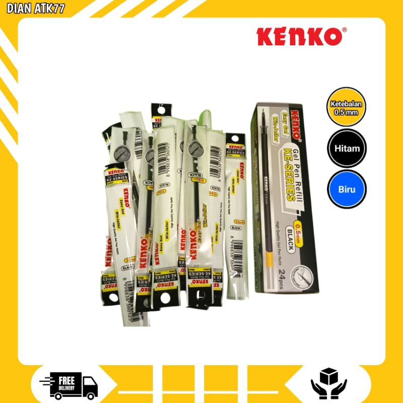 

Refil / Isi Untuk Pulpen Kenko Easy Gel 0,5 mm / Win Jeller/ Hight Quality GEL Pen 24 Pcs