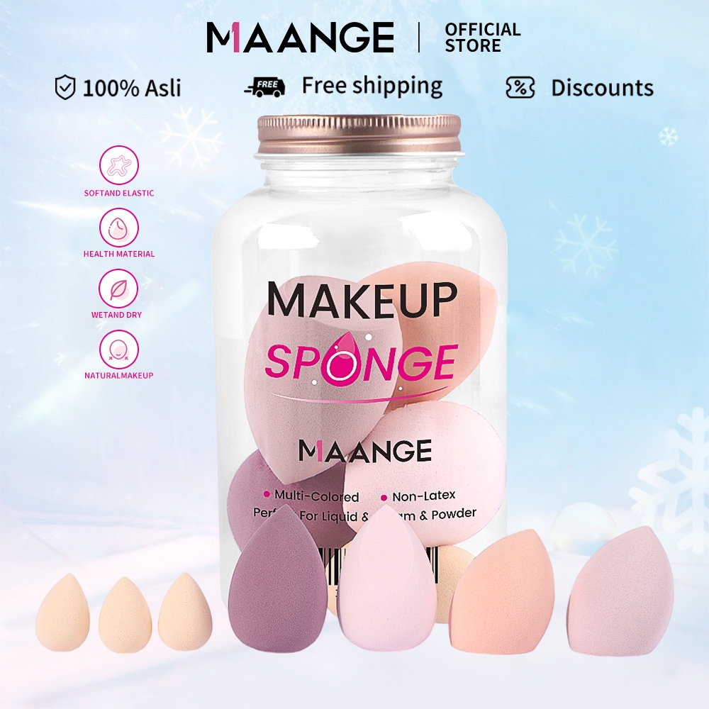 MAANGE 7 in 1 Spons Makeup Beauty Blender Spon Make Up Lembut Untuk Alas Bedak 1466