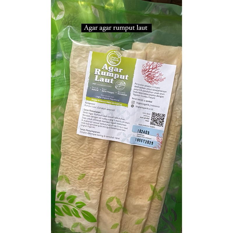 

Lingkar Organik Agar Agar Rumput Laut (4 lembar)
