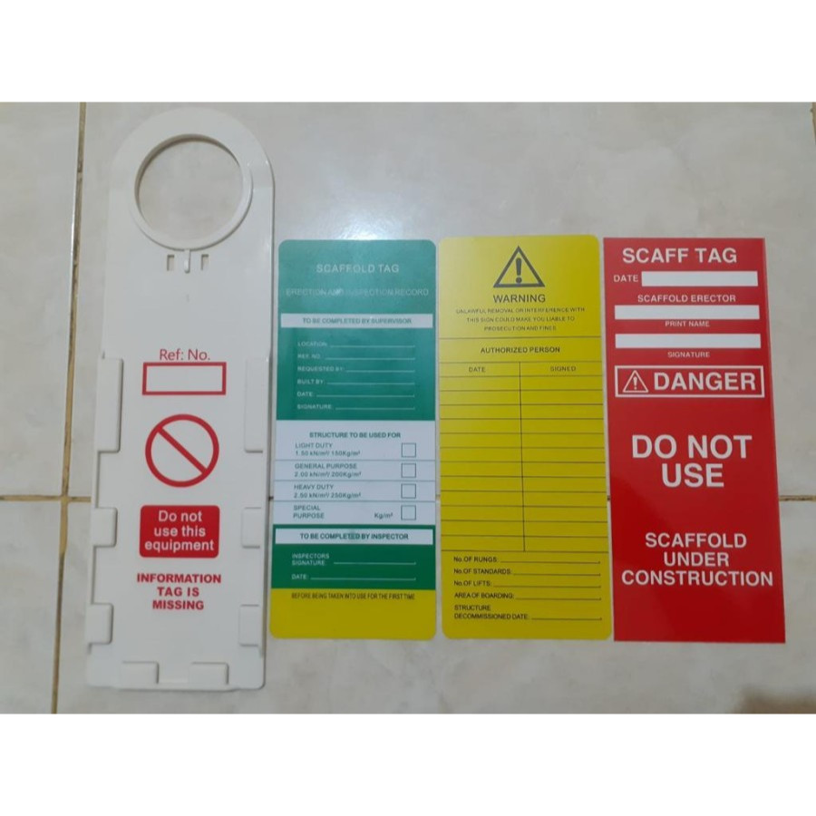 

Scaffold Holder Tag 3 Warna , Kuning, Hijau , Merah
