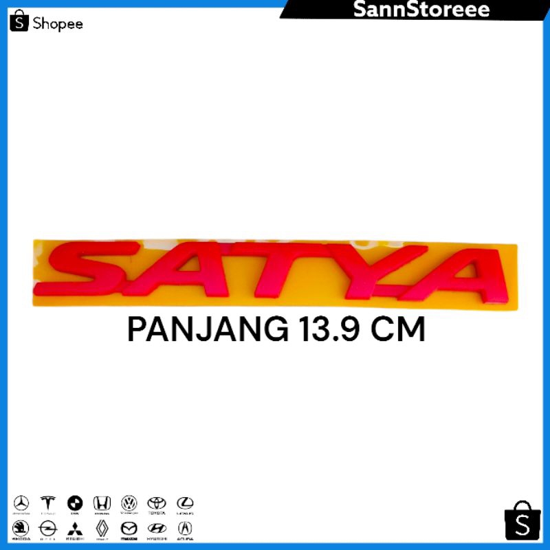 Emblem Tulisan Satya Merah Doff Original Honda Brio // Emblem Tulisan Satya Original Honda Brio
