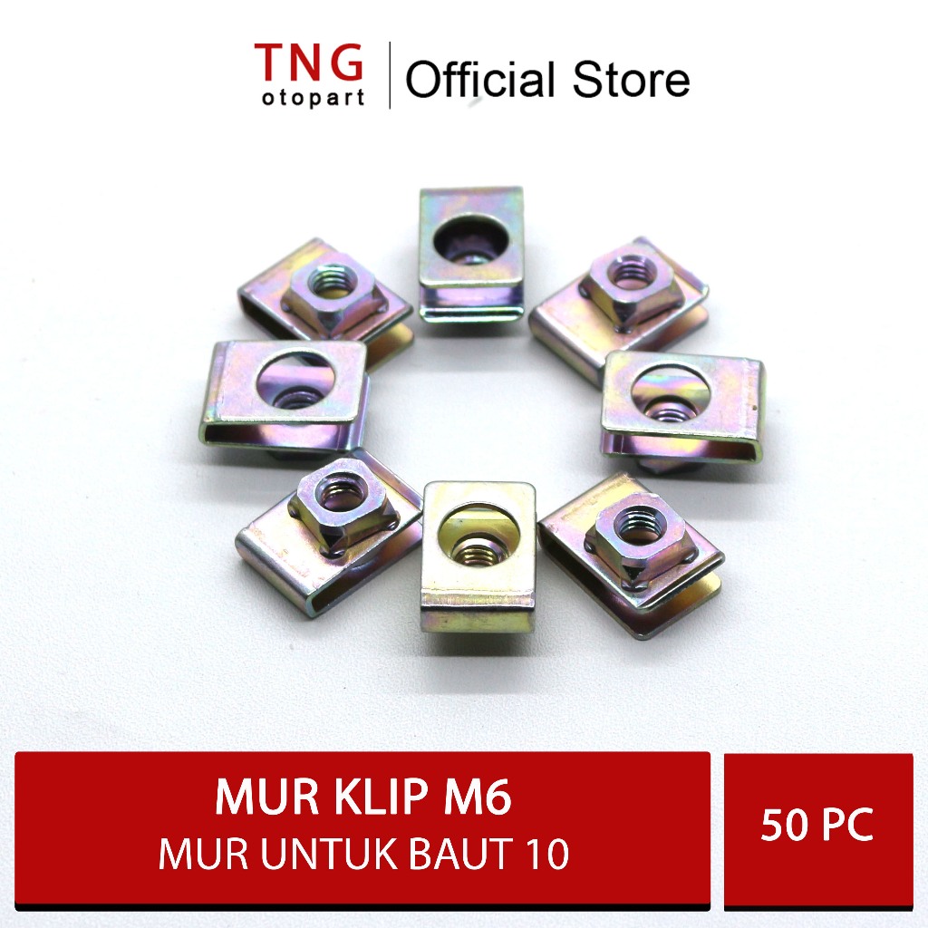 Klip Jepit M6 Baut Drat 10 Kuning Klip Spakbor Dek / mur klip m6