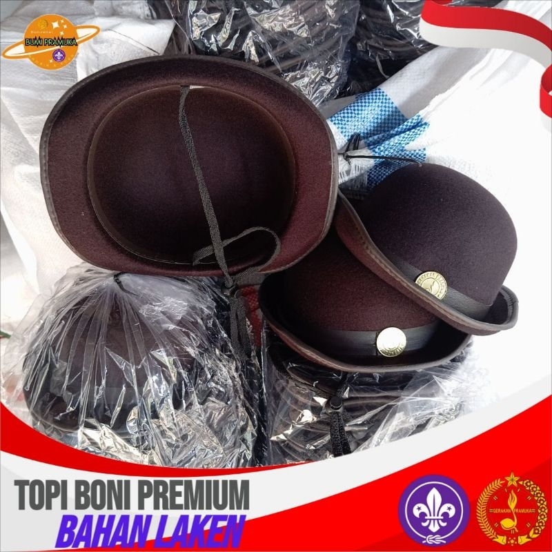 TOPI BONI PRAMUKA PUTRI LAKEN/TOPI BONI PRAMUKA GROSIR isi 20 pics