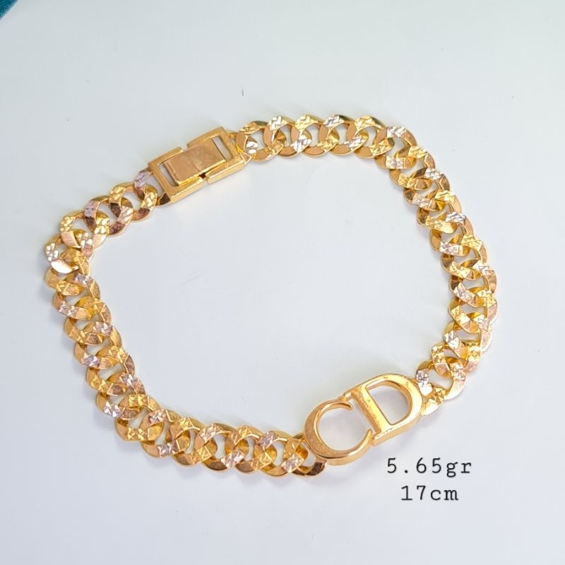 Gelang Emas CD Asli Gelang Cartir Rantai Korea Gelang Dior Bracelet Kadar 375