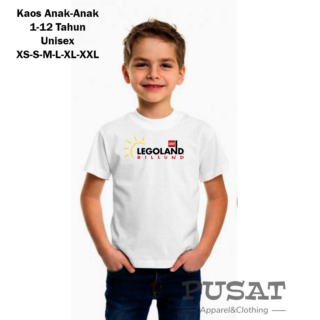 KAOS BAJU ANAK-ANAK USIA 1-12 TAHUN UNISEX EDISI LEGOLAND KEREN BEST SELLER READY