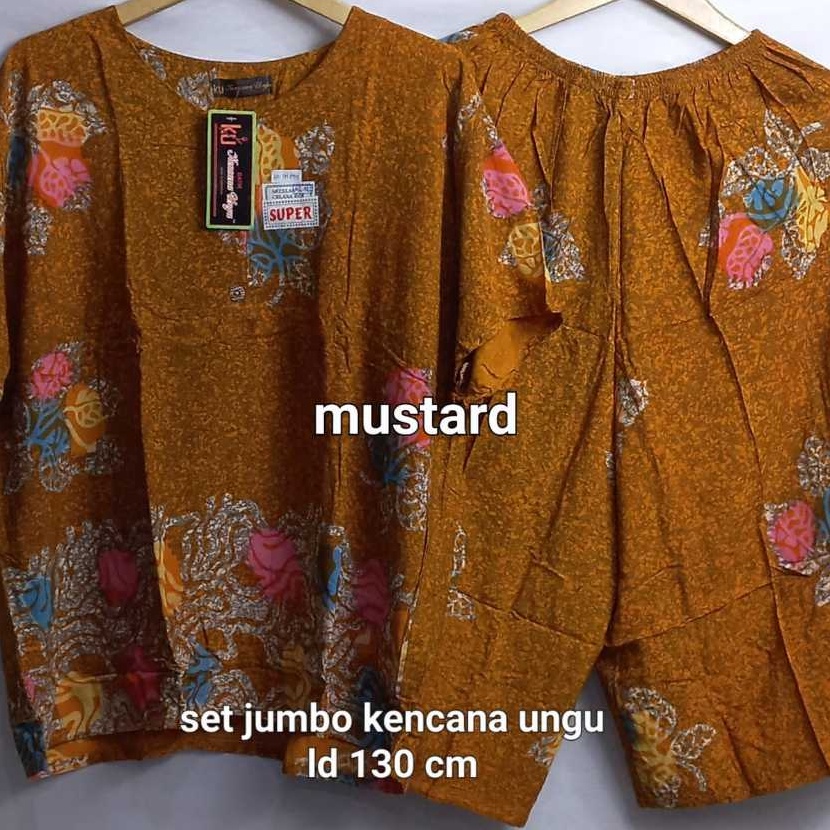 FG2 Setelan baju  celana kulot jumbo kencana ungu label hitam