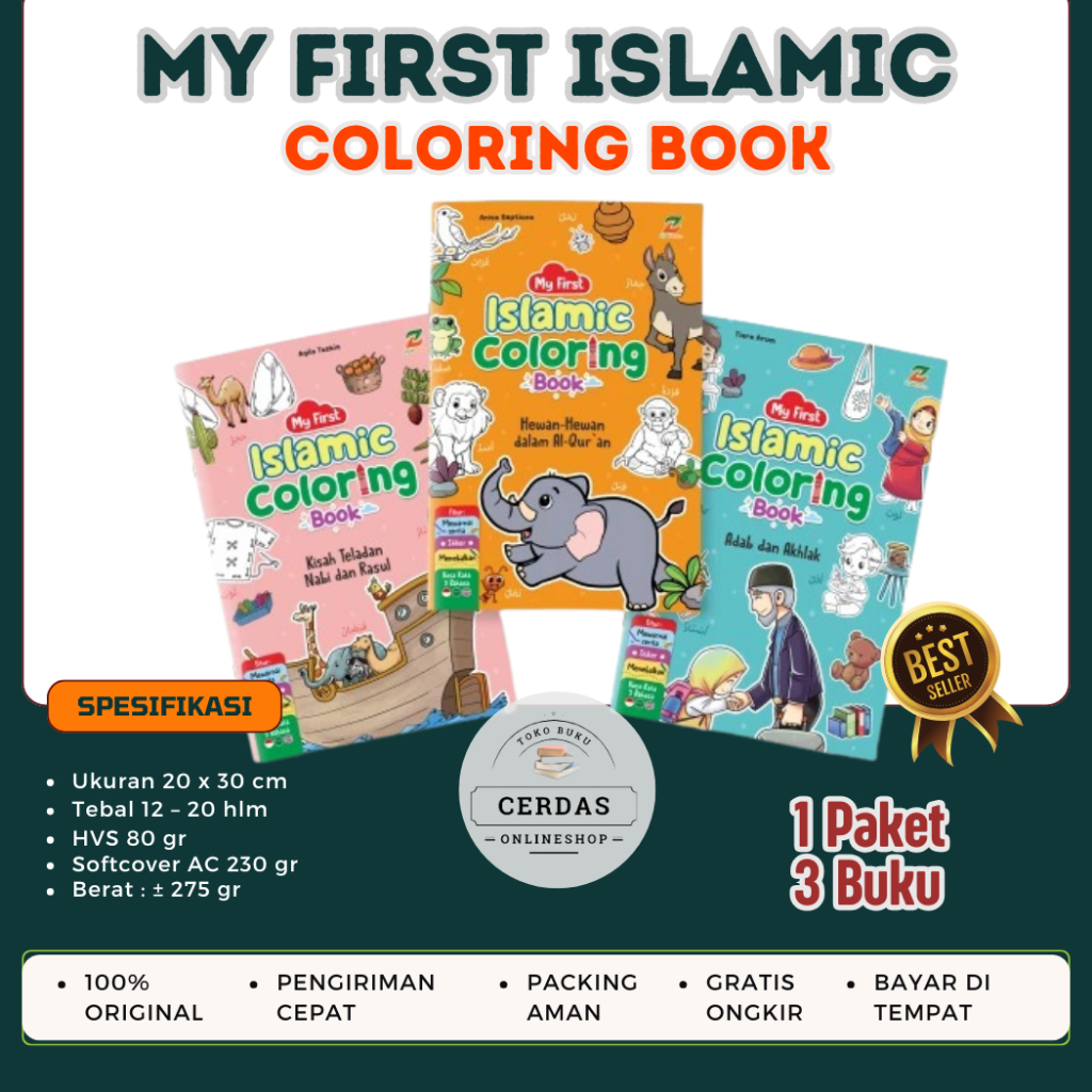 

My First Islamic Coloring Book Fun Play Sticker & Coloring Book BUKU GAMBAR ANAK MUSLIM ISLAMI