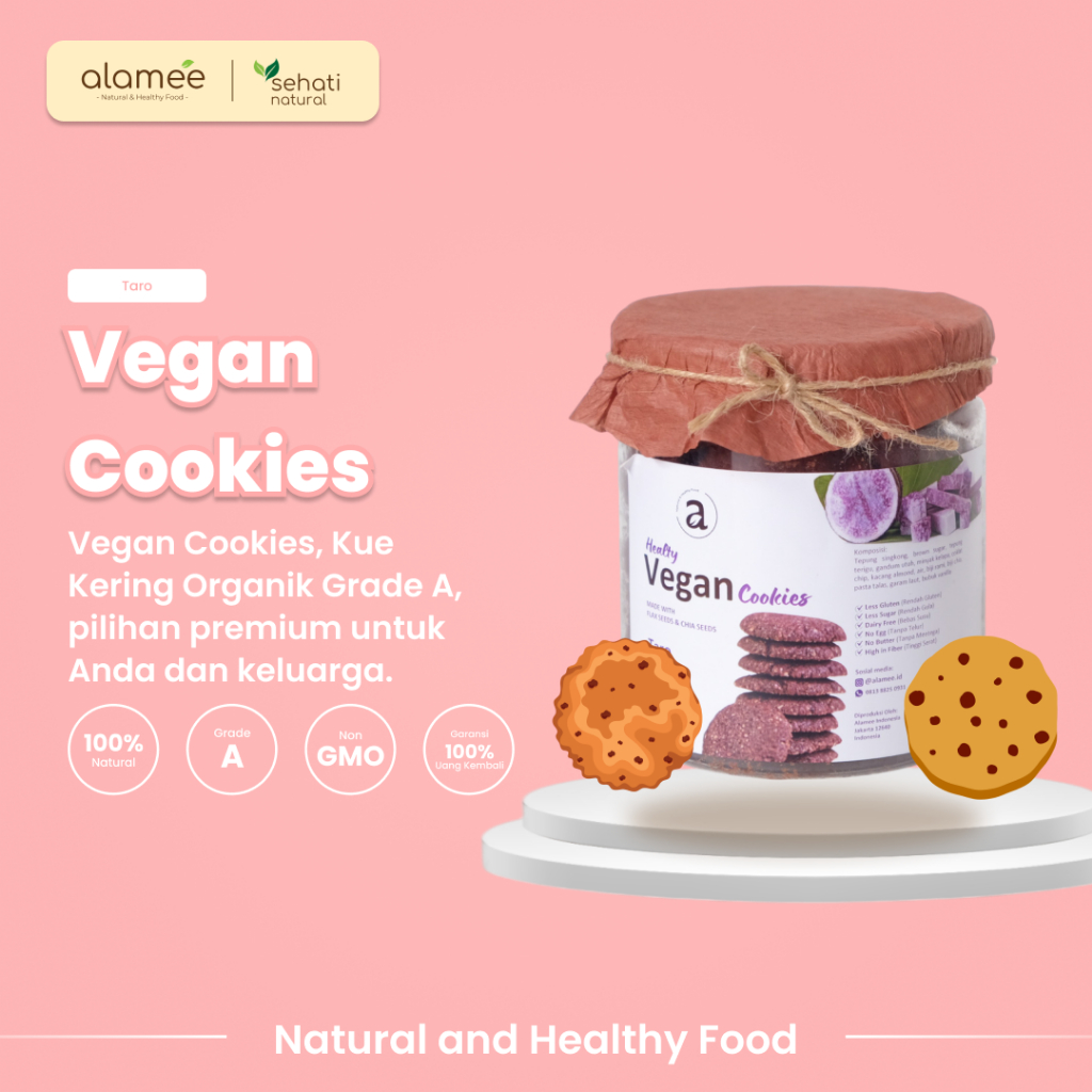 

Cookies Cemilan Sehat Kue Kering Healthy Cookie Vegan Snack Less Gluten Kukis