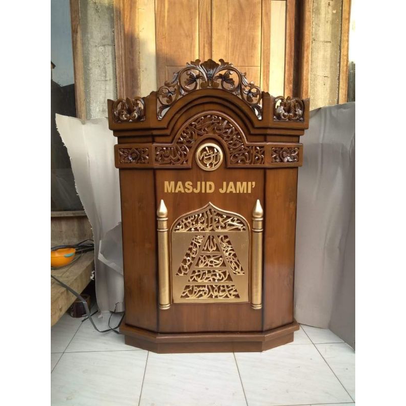 mimbar masjid - mimbar podium - mimbar jati
