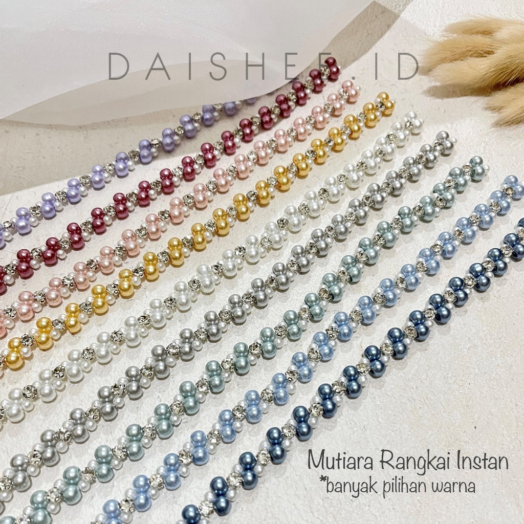 Mutiara Rangkai per-1cm / Payet Instan / Payet Rangkai