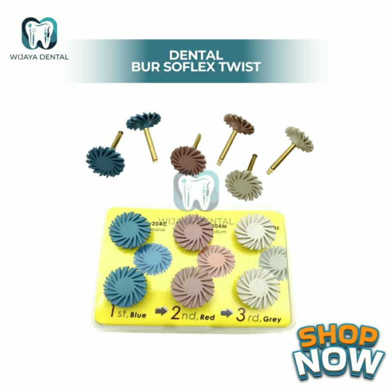 DENTAL RUBBER BUR DIACOMP POLISHER SOFLEX TWIST / ALAT POLES GIGI EVE COMPOSITE / KOMPOSIT POLISHING