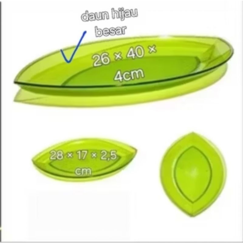 goflex tupperware asli / piring daun besar / nampan daun / mangkok travelling bisa dilipat / tempat 
