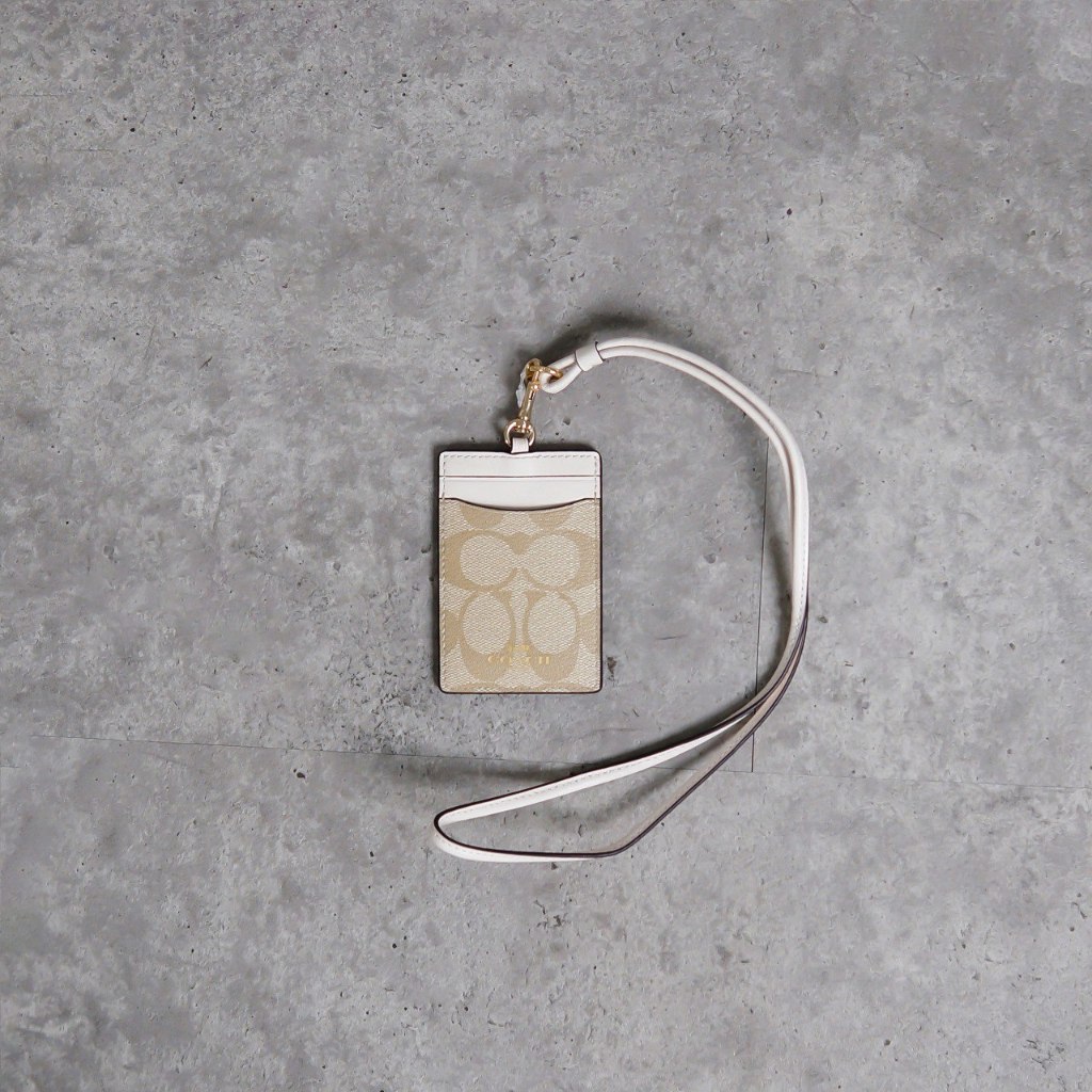 

Lanyard COA MONOGRAM BEIGE WHITE LANYARD CARD HOLDER 100% ORIGINAL