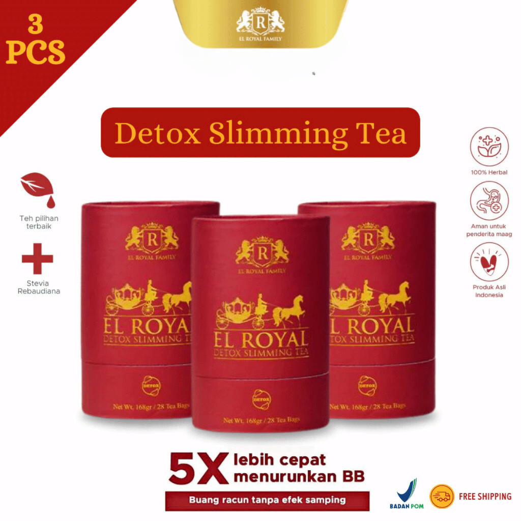 

EL ROYAL DETOX SLIMMING TEA - Teh Diet Herbal 5X Lebih Cepat Untuk Menurukan Berat Badan Sekaligus Buang Racun Dalam Tubuh