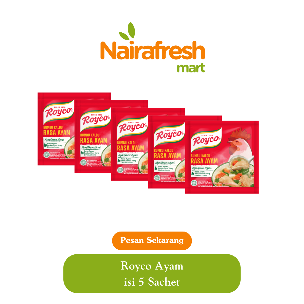 

Nairafreshmart Royco Kaldu Ayam Penyedap 5 Sachet
