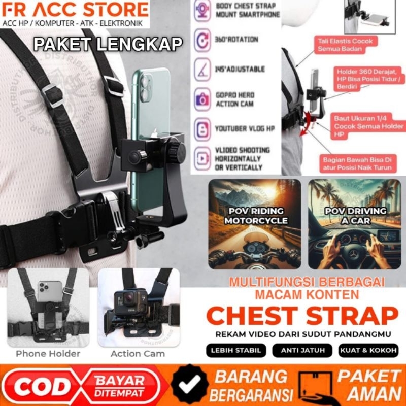 Holder Hp Di Dada Tali Strap Hp Kamera Cam Holder Kamera Tali Strap Dada Phone Holder Strap 360