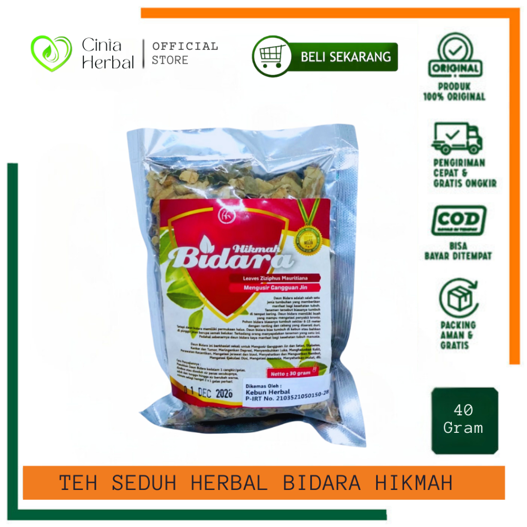 

Teh Curah Daun Bidara Hikmah 30gr I Teh Bidara Ruqyah Herbal