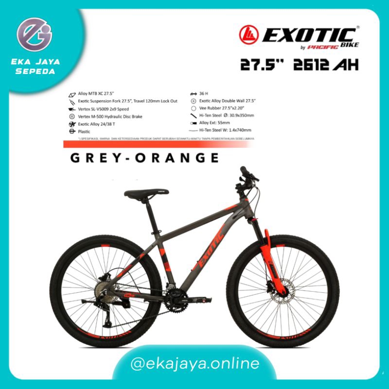 Sepeda Gunung MTB 26 27.5 Inch EXOTIC 2612AH Alloy