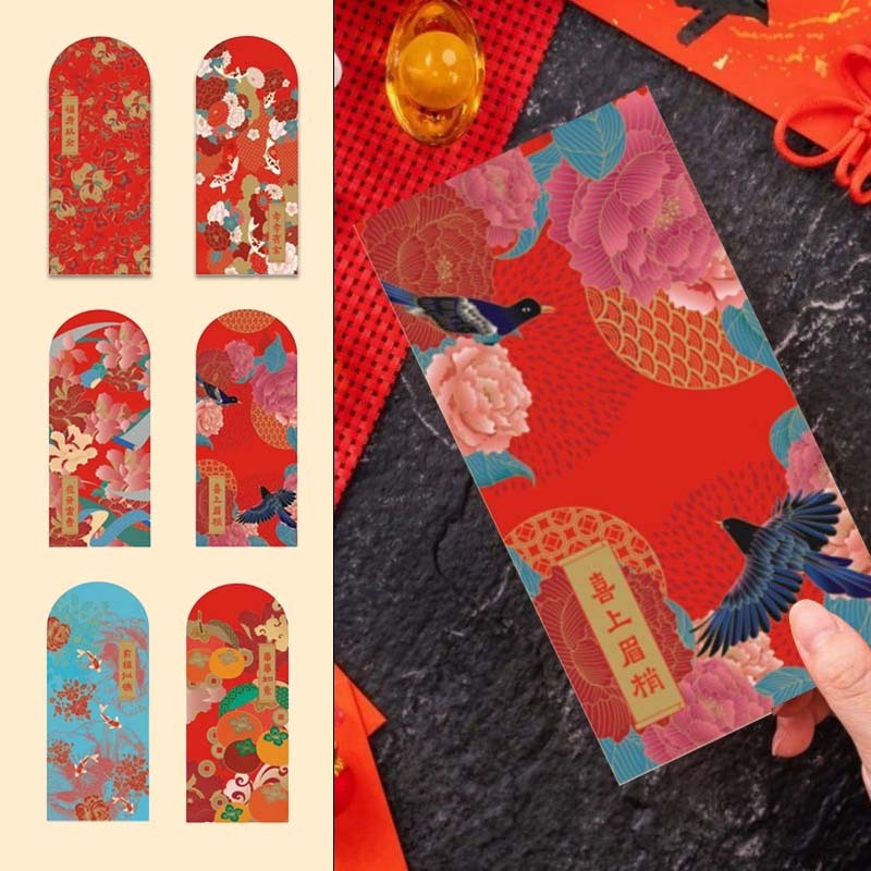 

6pcs Angpao Imlek Angpao Imut Money Envelope Untuk Imlek, Wedding All Occasion Amplop Uang Premium Chinese Red Envelopes