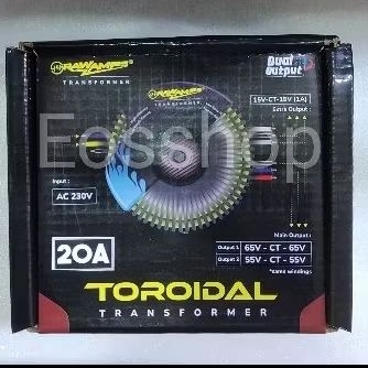 Trafo Donat 20A CT 65V - 55 V  RAWAMPS TRAVO TOROID 20 A  65V - 55 V BELL BGR