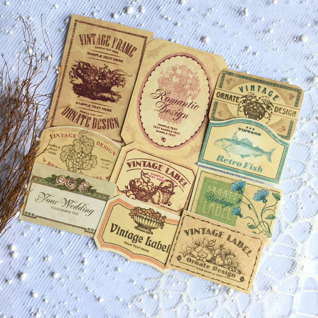 

[ Paww Craft ] 10 pcs deco scrapbook vintage hiasan buku jadul journaling sidoarjo