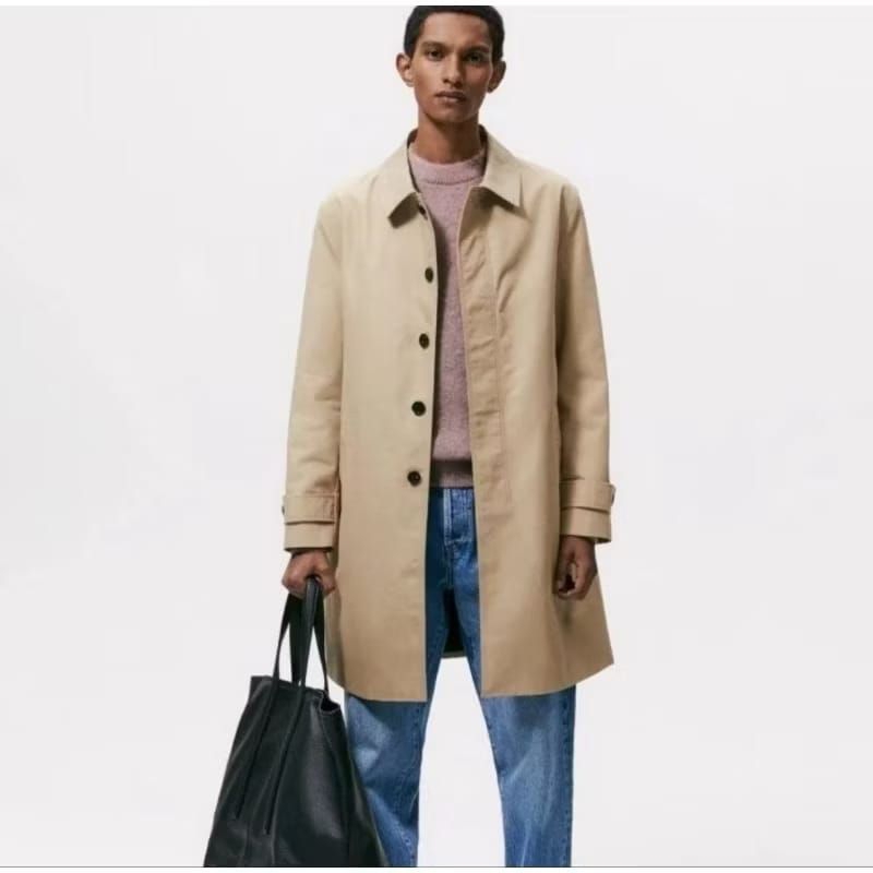 ZR MAN WATER REPELLENT COTTON TRENCH COAT KHAKI - JAKET WINTER AUTUMN PRIA